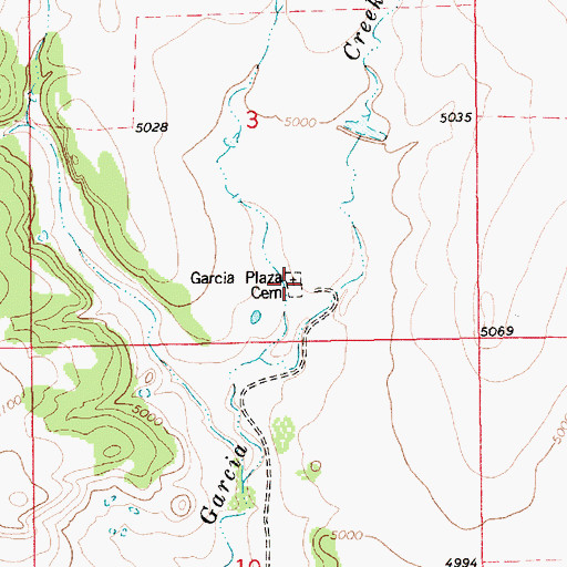 Topographic Map of Garcia Plaza Cemetery, NM
