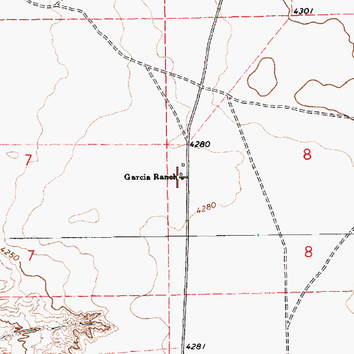 Topographic Map of Garcia Ranch, NM