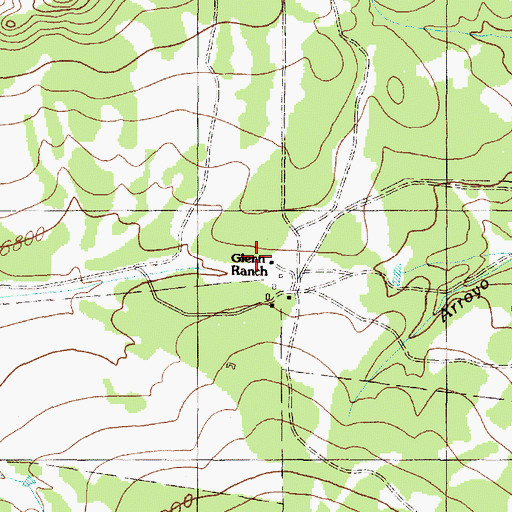 Topographic Map of Glenn Ranch, NM