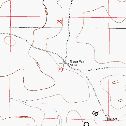 Topographic Map of Goar Well, NM