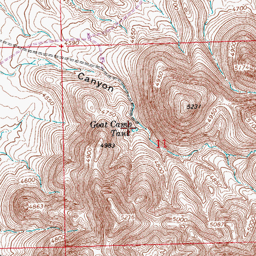 Topographic Map of Goat Camp Tank, NM