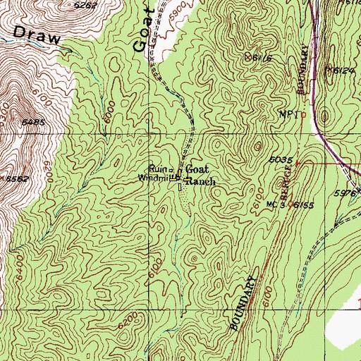 Topographic Map of Goat Ranch, NM