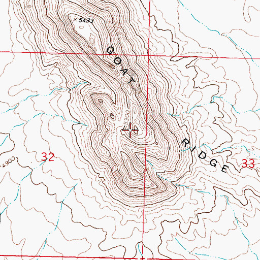 Topographic Map of Goat Ridge, NM
