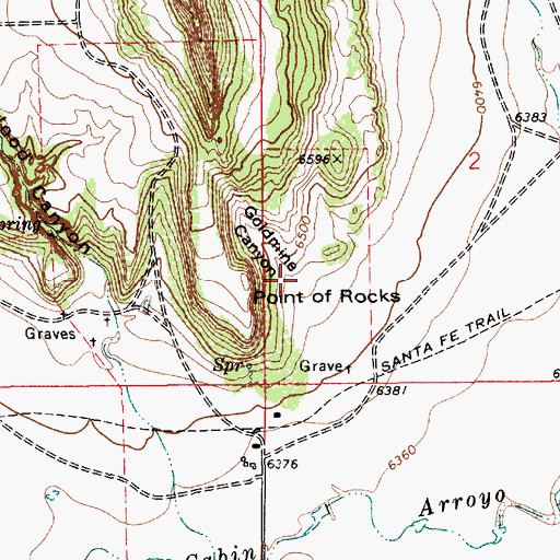 Topographic Map of Goldmine Canyon, NM