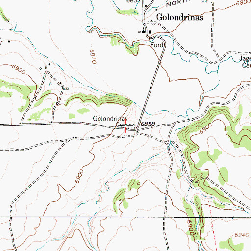 Topographic Map of Golondrinas Cemetery, NM