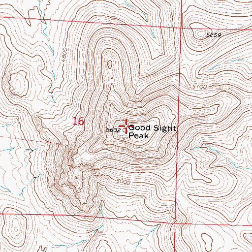 Topographic Map of Good Sight Peak, NM