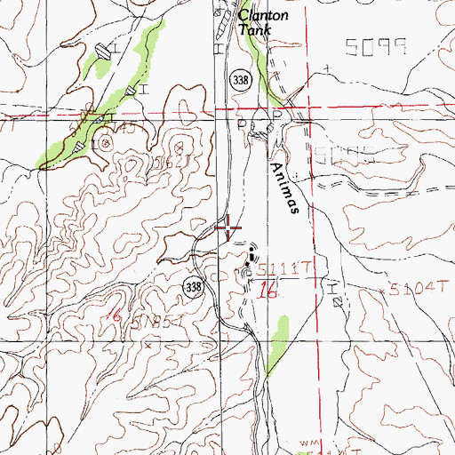 Topographic Map of Gray Ranch, NM