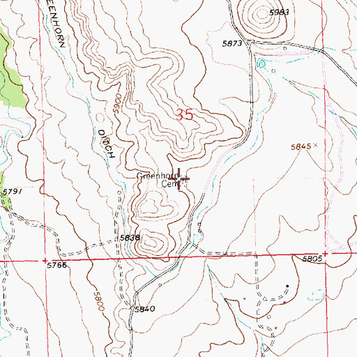 Topographic Map of Greenhorn Cemetery, NM