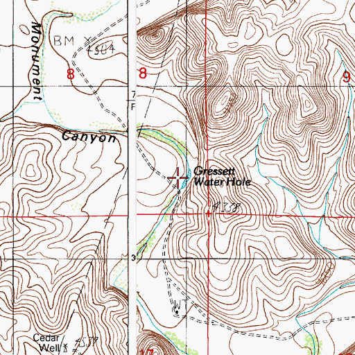 Topographic Map of Gressett Water Hole, NM