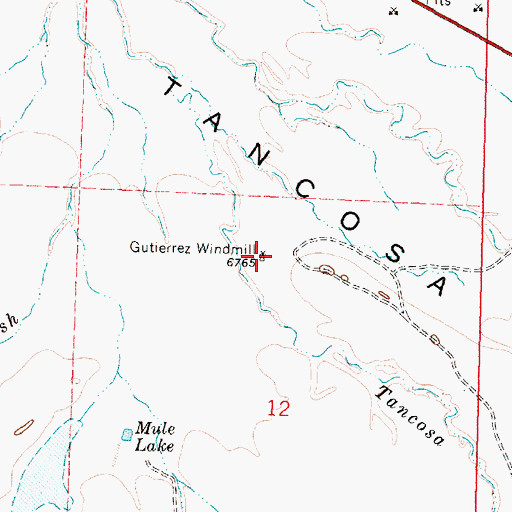 Topographic Map of Gutierrez Windmill, NM