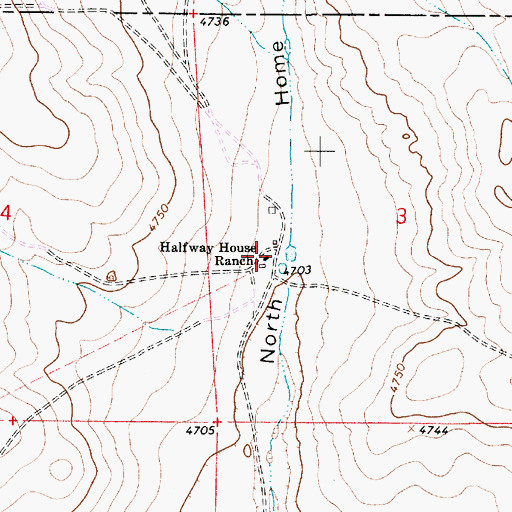 Topographic Map of Halfway House Ranch, NM