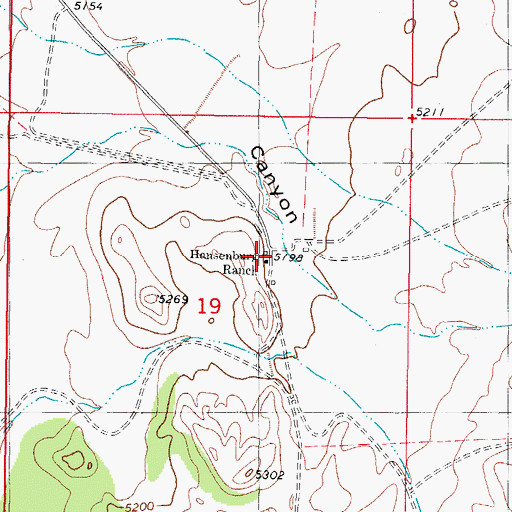 Topographic Map of Hansenburg Ranch, NM