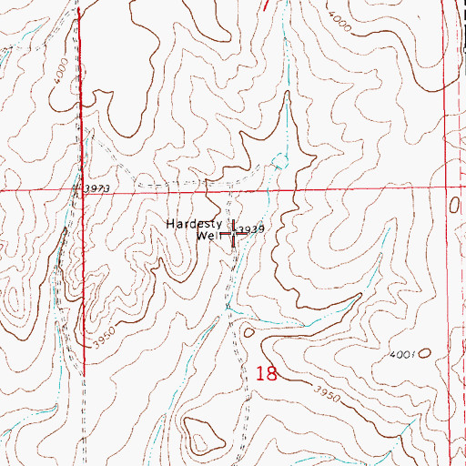 Topographic Map of Hardesty Well, NM
