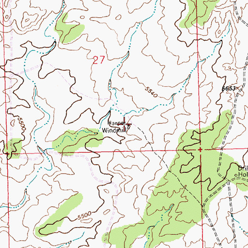 Topographic Map of Harper Windmill, NM