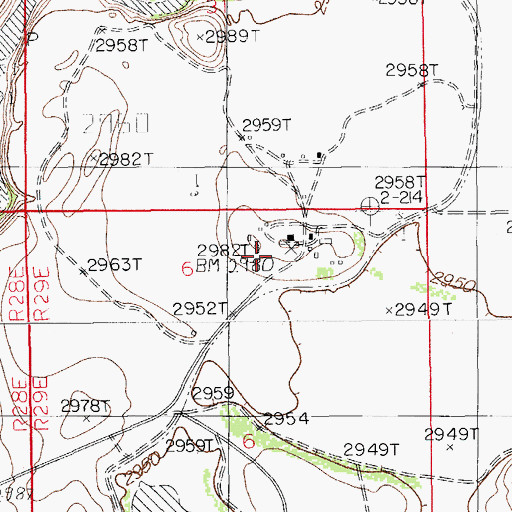 Topographic Map of Harroun School, NM