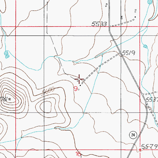 Topographic Map of Harwell Ranch, NM