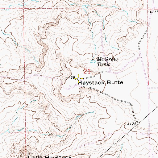 Topographic Map of Haystack Butte, NM