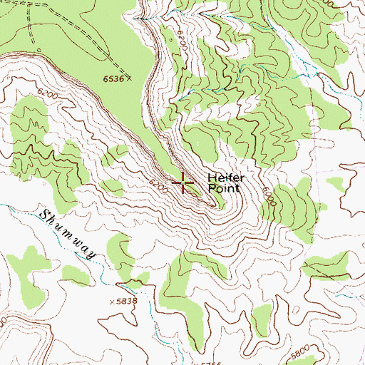 Topographic Map of Heifer Point, NM