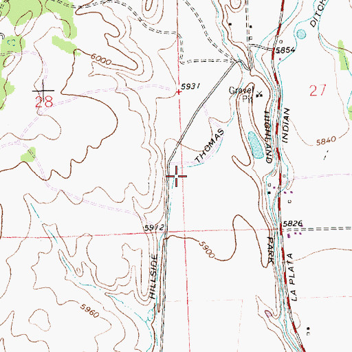 Topographic Map of Hillside Thomas Ditch, NM
