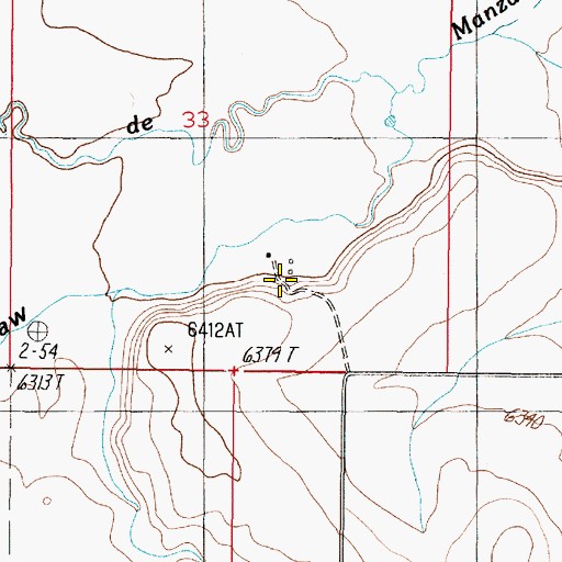 Topographic Map of Hinman Ranch, NM