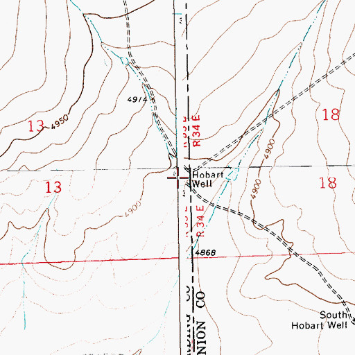 Topographic Map of Hobart Well, NM