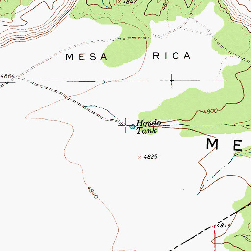 Topographic Map of Hondo Tank, NM