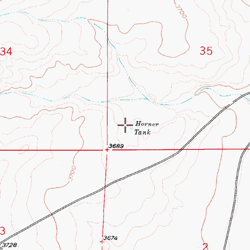 Topographic Map of Horner Tank, NM