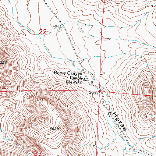 Topographic Map of Horse Canyon Ranch, NM