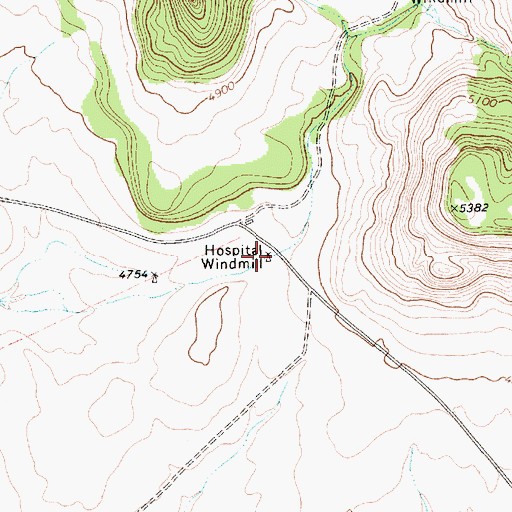 Topographic Map of Hospital Windmill, NM