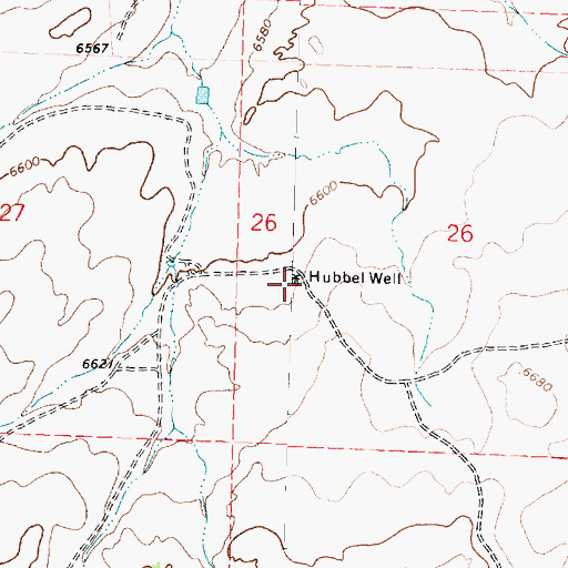 Topographic Map of Hubbel Well, NM