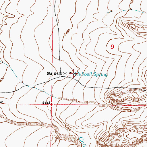 Topographic Map of Hubbell Spring, NM