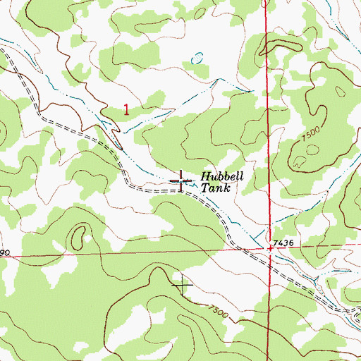 Topographic Map of Hubbell Tank, NM