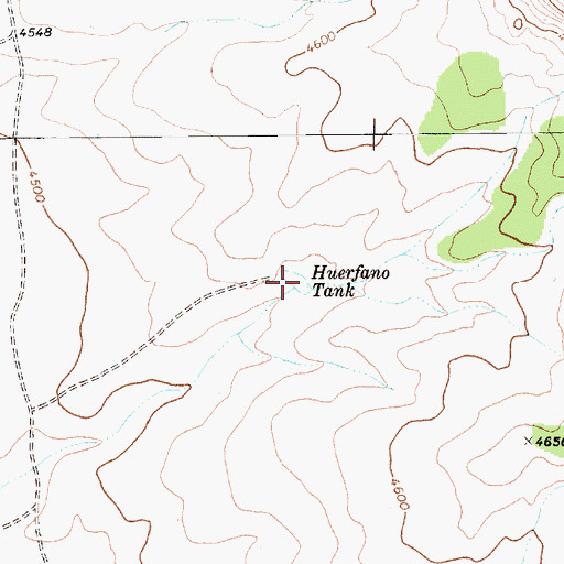 Topographic Map of Huerfano Tank, NM