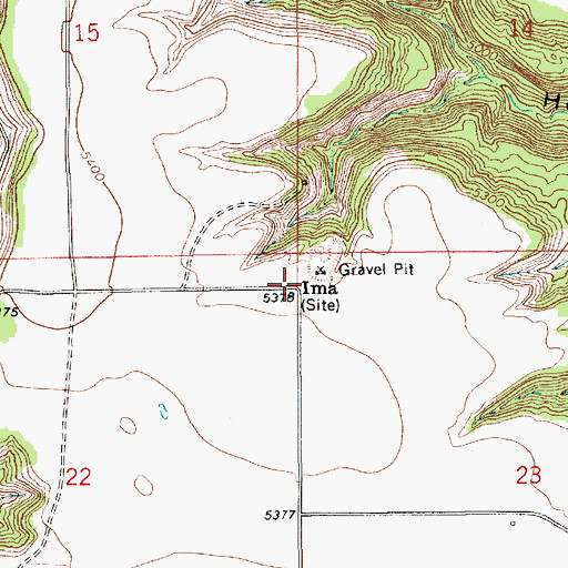 Topographic Map of Ima, NM