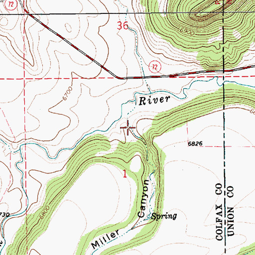 Topographic Map of Jack Miller Canyon, NM