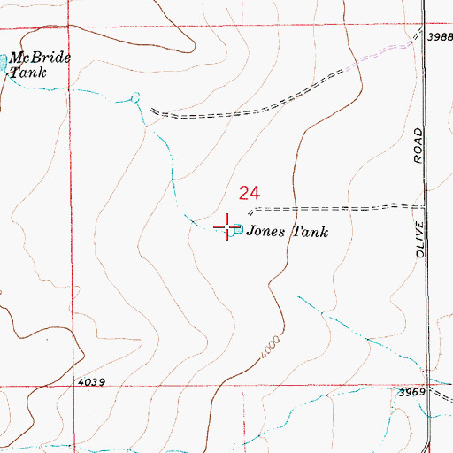 Topographic Map of Jones Tank, NM
