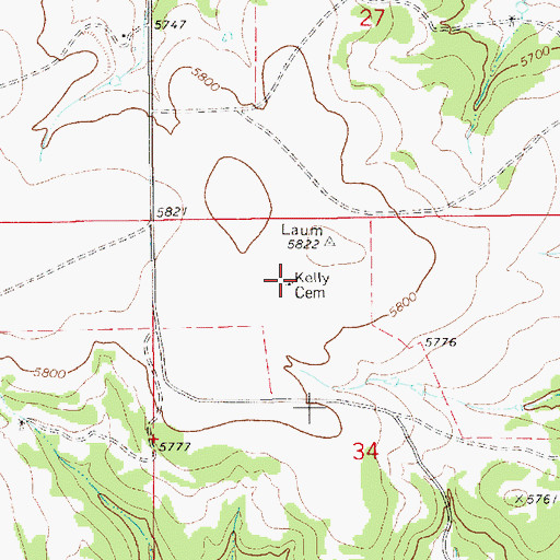 Topographic Map of Kelly Cemetery, NM