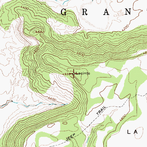 Topographic Map of La Cinta Mesa, NM
