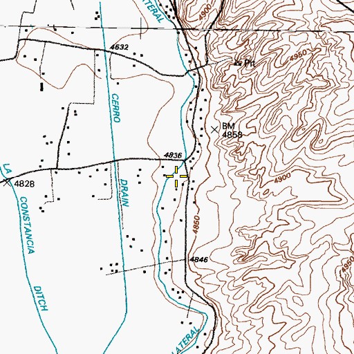 Topographic Map of La Constancia Lateral, NM