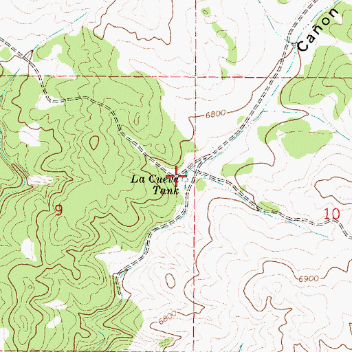 Topographic Map of La Cueva Tank, NM