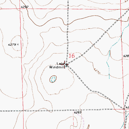 Topographic Map of Lake Windmill, NM