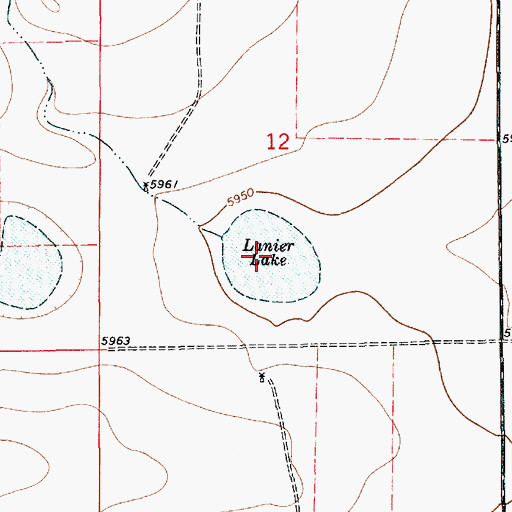Topographic Map of Lanier Lake, NM