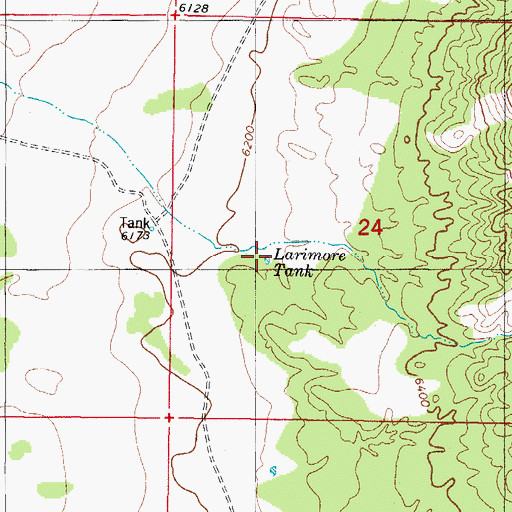 Topographic Map of Larimore Tank, NM