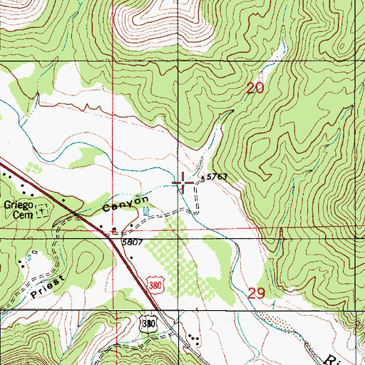 Topographic Map of Lincoln Canyon, NM