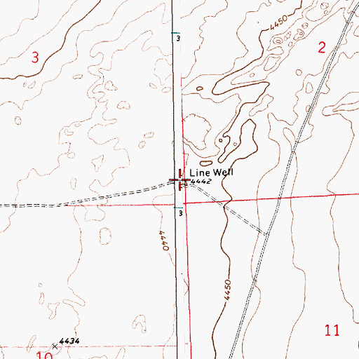 Topographic Map of Line Well, NM