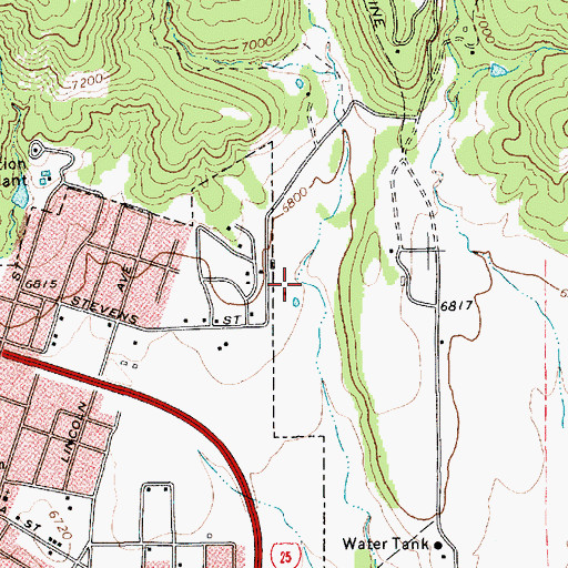 Topographic Map of Linwood Canyon, NM