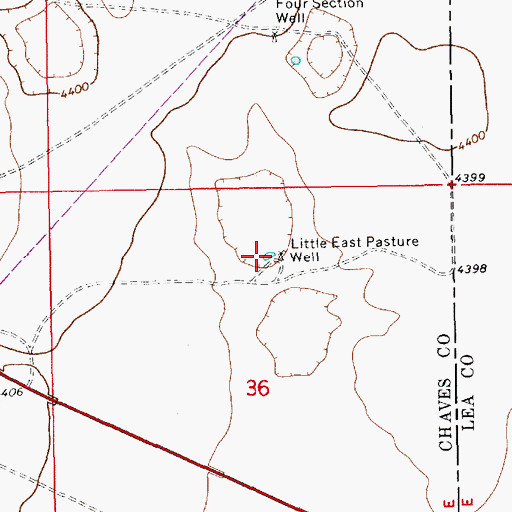 Topographic Map of Little East Pasture Well, NM