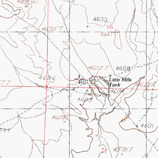 Topographic Map of Little Mills Wells, NM