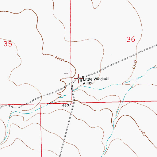 Topographic Map of Little Windmill, NM