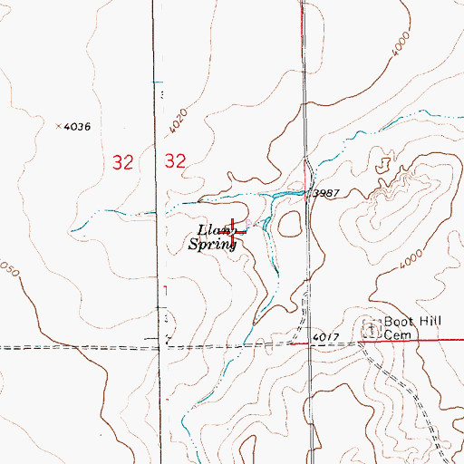 Topographic Map of Llano Spring, NM